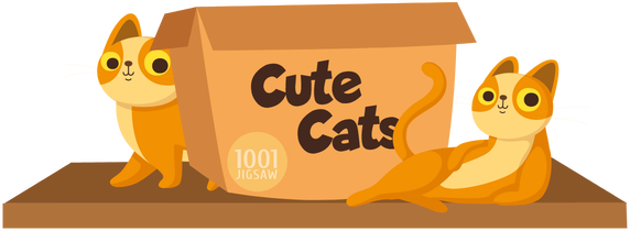 1001 Jigsaw. Cute Cats logo