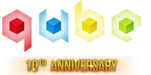 Q.U.B.E. 10th Anniversary logo