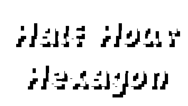 Half Hour Hexagon logo