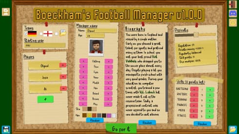 Boeckham's Football Manager - скриншот 1